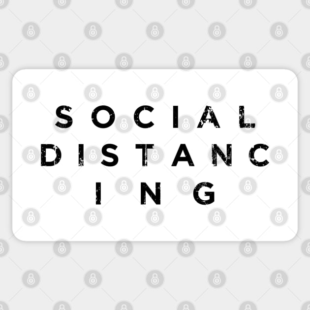 Social Distancing (black print) Sticker by SaltyCult